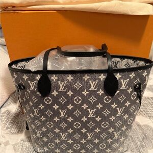 Louis Vuitton limited edition Black denim Neverfull MM